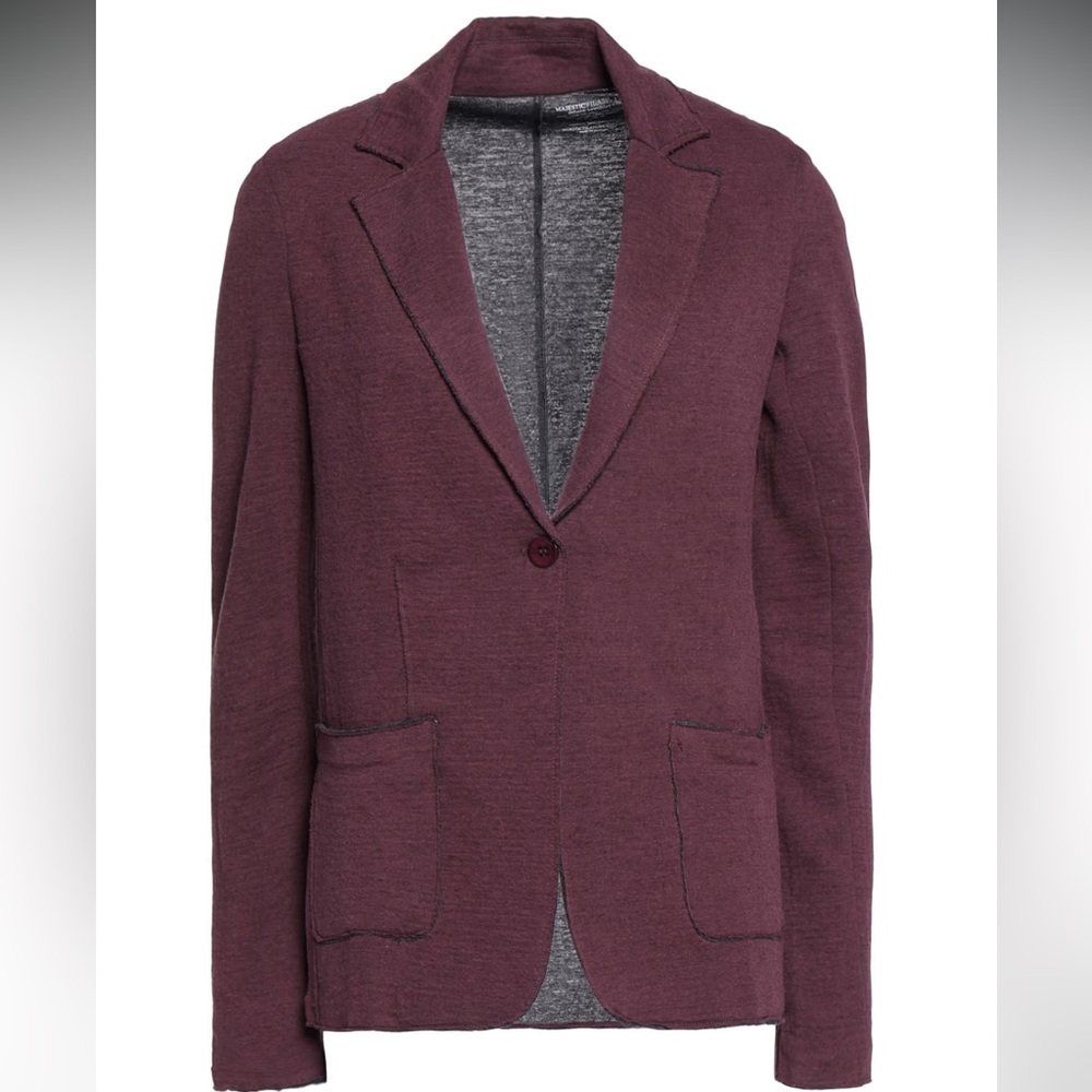 Burgundy Majestic Filatures deluxe T-shirt cashmere blend Blazer